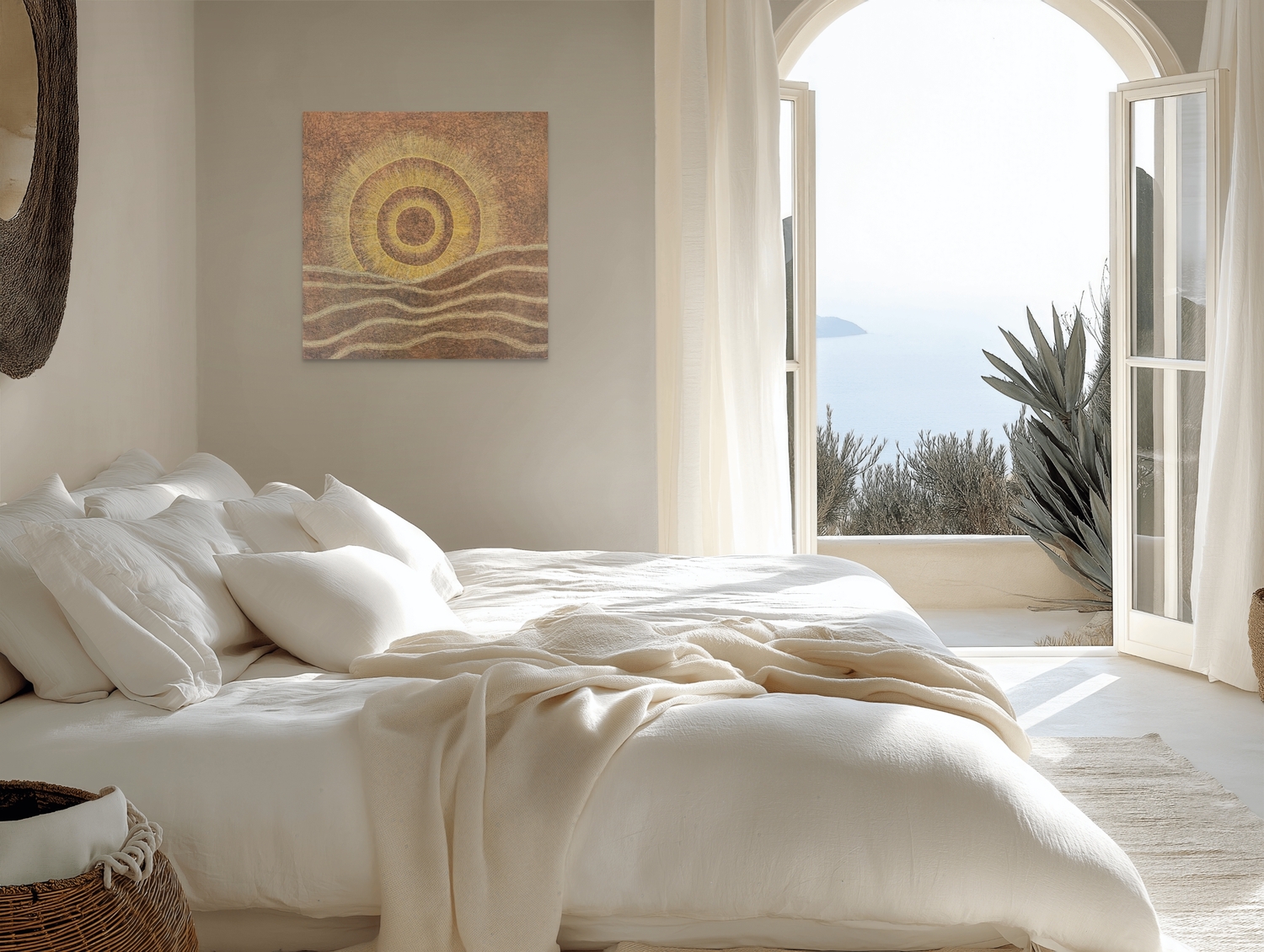 Sun shining on country